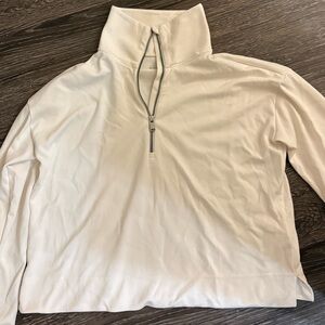 Athleta seasoft quarter zip in magnolia white
